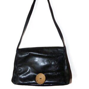 LAURAL BURCH DEEP GREEN LEATHER ISLAND THEME SHOULDER BAG